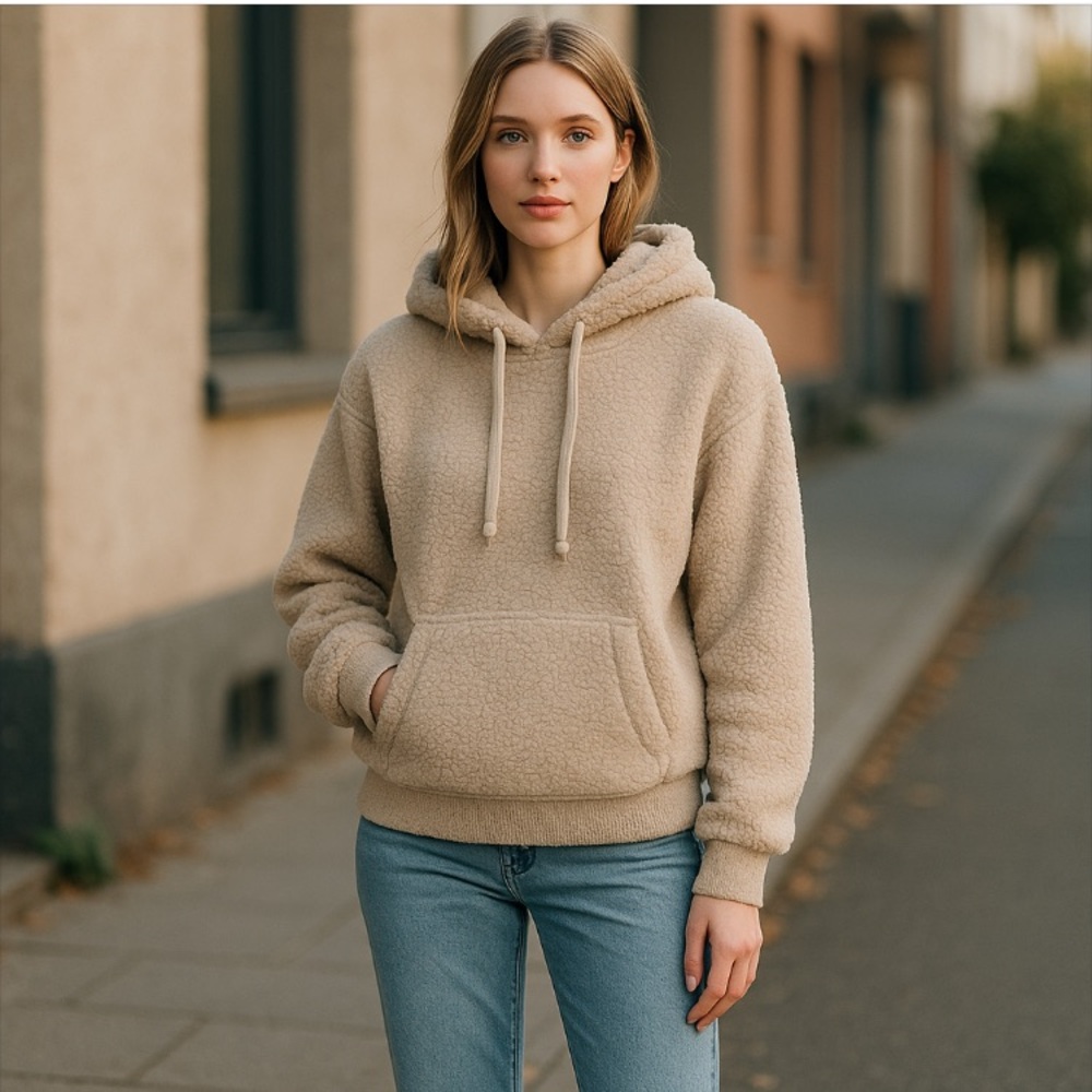 AMERICAN EAGLE Fuzzy Teddy Sherpa Hoodie